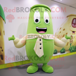 Cream Cucumber maskot drakt...