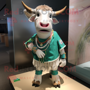 nan Zebu mascot costume character dressed with a Graphic Tee and Keychains