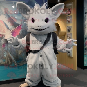 Silver Axolotls mascot costume character dressed with a Parka and Cummerbunds