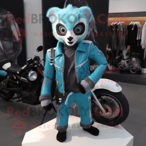 Cyan Lemur maskot kostume...