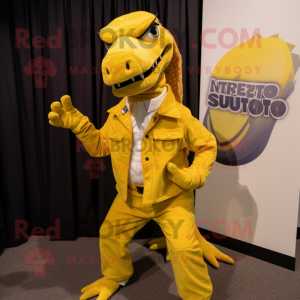 Gul Utahraptor maskot...