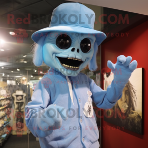 Himmelblå Undead maskot...