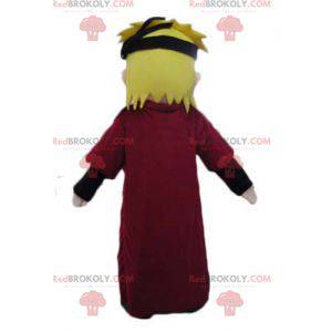 Mangá personagem samurai mascote loiro - Redbrokoly.com