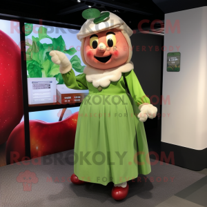 nan Apple mascot costume character dressed with a A-Line Skirt and Anklets