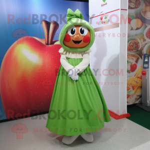 nan Apple mascot costume character dressed with a A-Line Skirt and Anklets