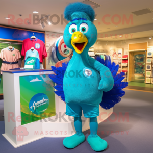 Cyan Peacock mascotte...