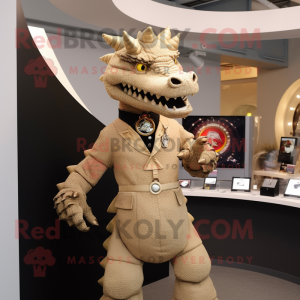 Beige Dragon maskot drakt...