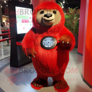 Red Giant Sloth mascotte...