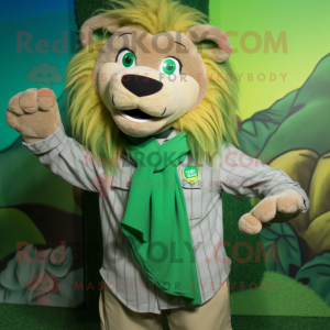 Grønn temmer løve maskot...