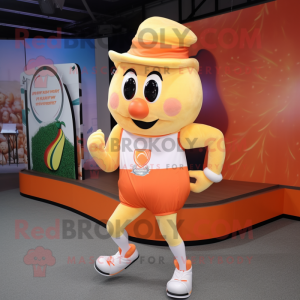 Peach Ring Master mascot costume character dressed with a Running Shorts and Foot pads