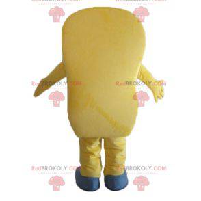 Mascote gigante e sorridente de celular amarelo - Redbrokoly.com