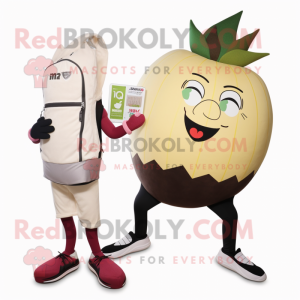 Beige Beet maskot kostume...