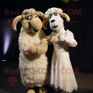 Beige Ram maskot drakt...