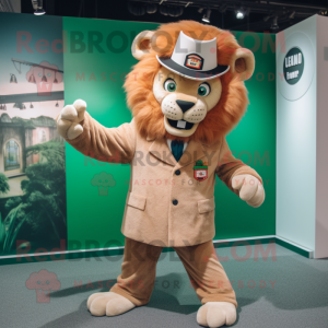 nan Tamer Lion mascot costume character dressed with a Suit and Berets