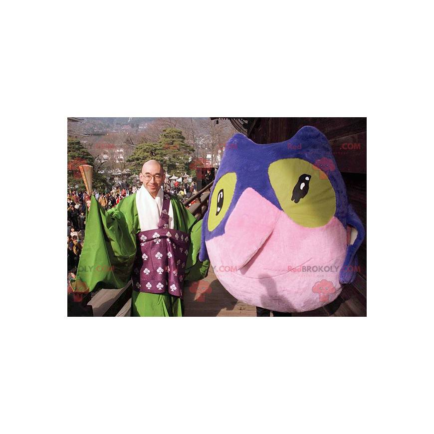 Rosa und grünes blaues Vogeleulenmaskottchen - Redbrokoly.com Rosa und grünes blaues Vogeleulenmaskottchen - Redbrokoly.com