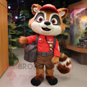 Red Raccoon maskot kostume...