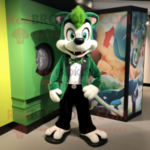 Grøn Skunk maskot kostume...