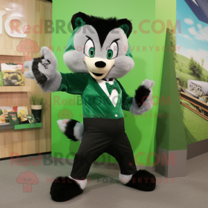 Grön Skunk maskot kostym...