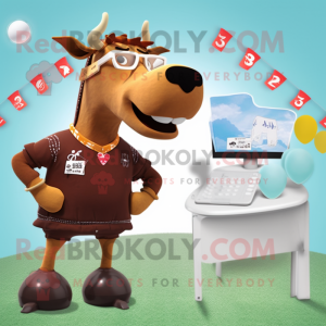 Brown Jersey Cow mascotte...