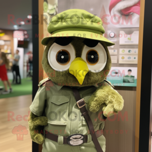 Olive Owl maskot drakt...