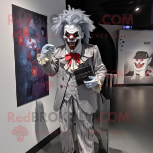 Silver Evil Clown maskot...