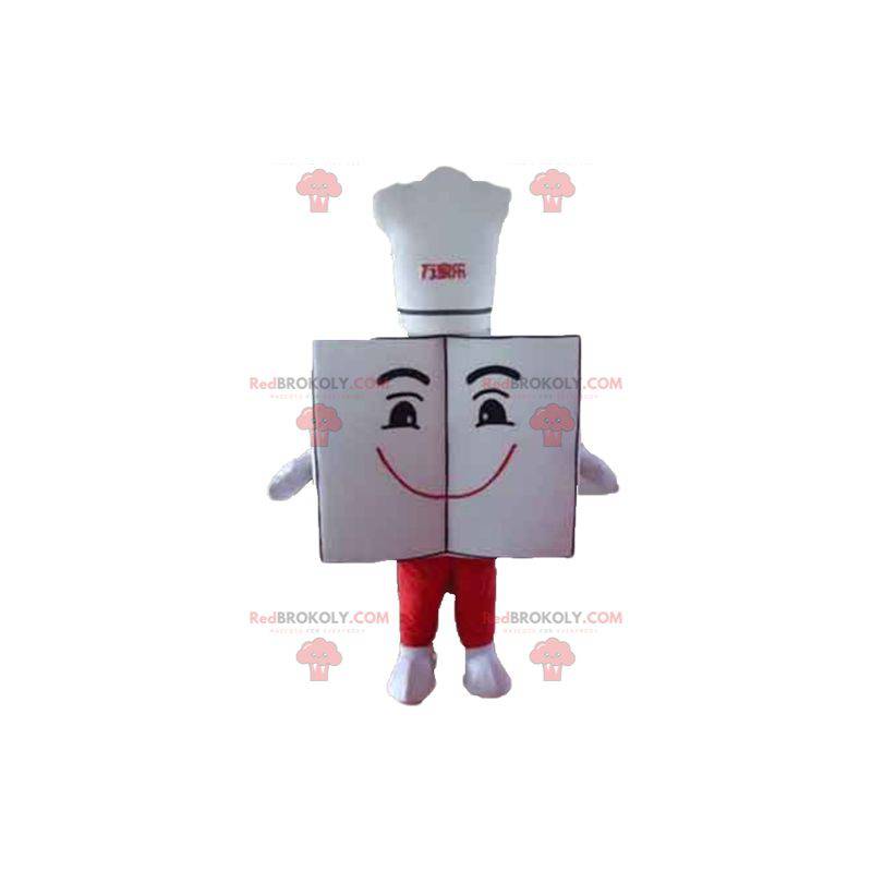 Giant and smiling restaurant menu mascot with a chef's hat -