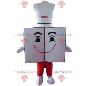 Giant and smiling restaurant menu mascot with a chef's hat -