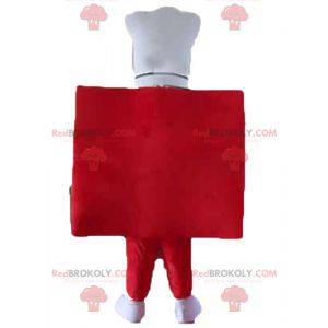 Giant and smiling restaurant menu mascot with a chef's hat -