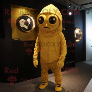 Gold Cyclops maskot kostume...