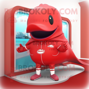 Red Whale mascotte kostuum...