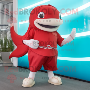 Red Whale mascotte kostuum...