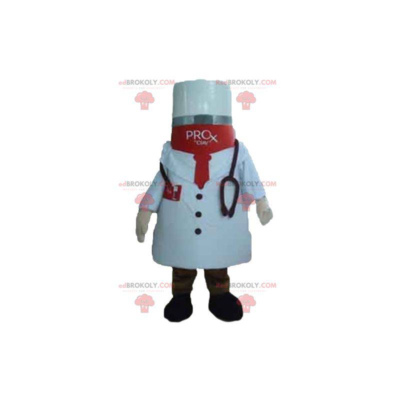 Mascote da droga com um casaco de médico - Redbrokoly.com