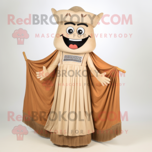 Tan Enchiladas mascot costume character dressed with a Empire Waist Dress and Necklaces