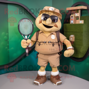 Tan Tennisketcher maskot...