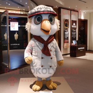 nan Quail mascot costume character dressed with a Polo Tee and Berets