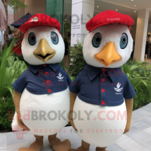 nan Quail mascot costume character dressed with a Polo Tee and Berets