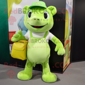 Lime Green Hermelin maskot...