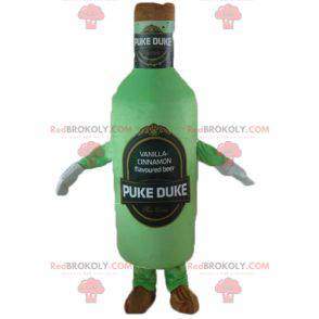 Mascota de botella de cerveza gigante verde y marrón -