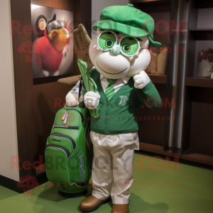 Grön Golf Bag maskot kostym...