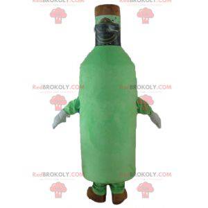 Mascota de botella de cerveza gigante verde y marrón -