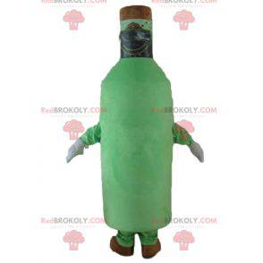 Mascotte gigante della bottiglia di birra verde e marrone -