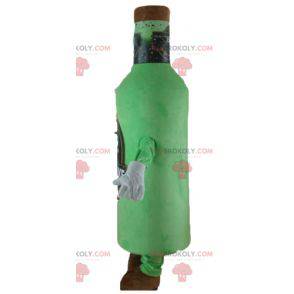 Grön och brun jätteölflaska maskot - Redbrokoly.com