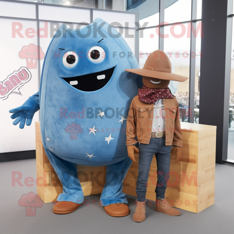 Rust Stingray mascot costume character dressed with a Boyfriend Jeans and Cummerbunds Rust Stingray mascot costume character dressed with a Boyfriend Jeans and Cummerbunds
