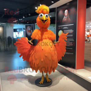 Orange Rooster maskot...