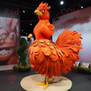 Orange Rooster maskot...