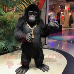 Zwart orang-oetan mascotte...