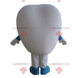 Kæmpe hvid tand maskot med blå øjne - Redbrokoly.com