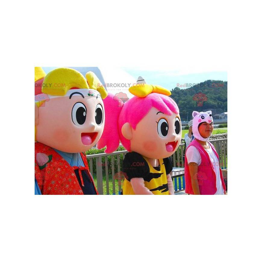 2 mascotte manga e ragazzo molto colorate - Redbrokoly.com