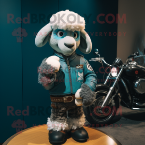 Teal Merino Sheep mascotte...