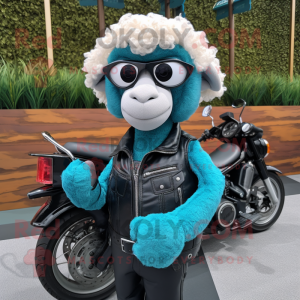 Teal Merino Sheep mascotte...